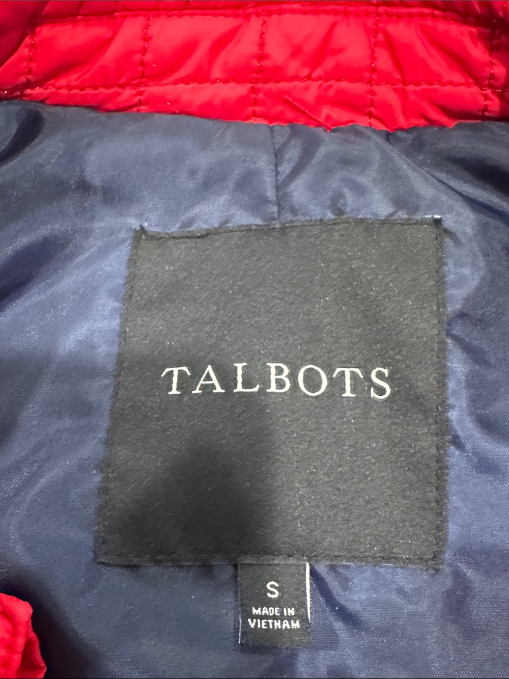 Talbots Red Quilted Car Jacket Size S - Picture 7 of 8